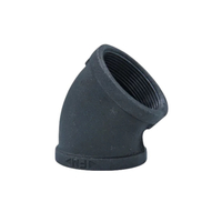 Malambot na Cast Iron 3/4 Inch Itim na Malleable Iron Elbow 45 Degree Elbow